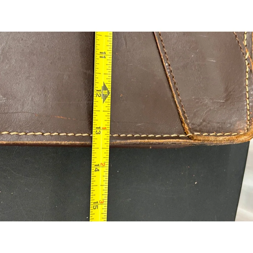 Vintage Brown Leather Doctor Bag Briefcase Brass Hardware Distressed 60s 70s
